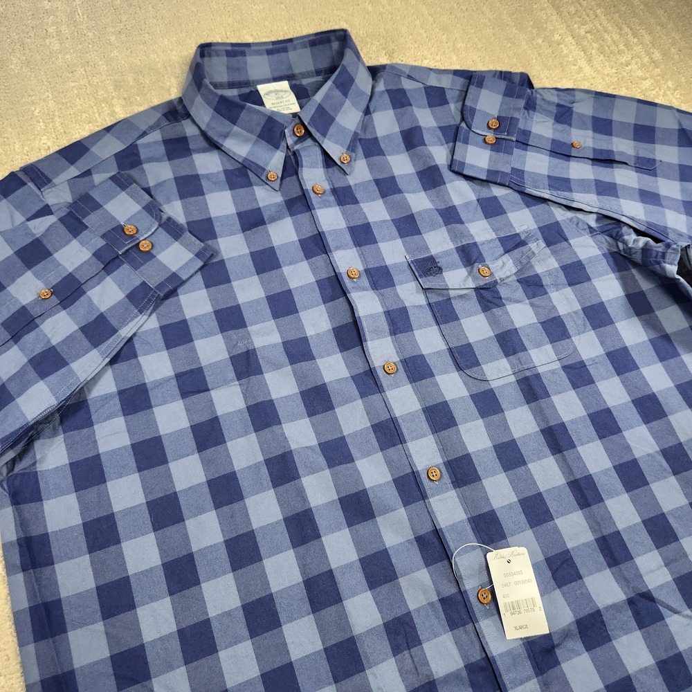 Brooks Brothers Shirt Men XL Blue Gingham Check NEW Regent Button Down Logo